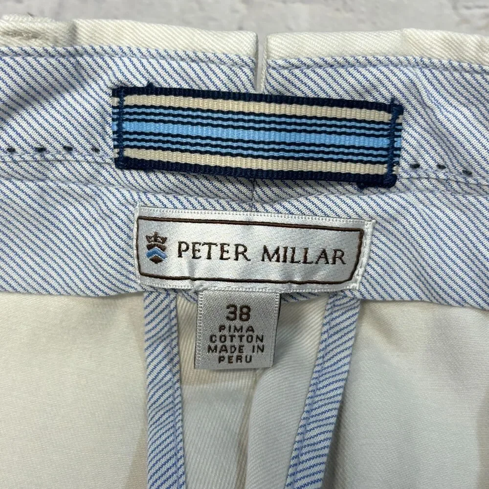 NWT Peter Millar Men Flat Front Chino Pants Size 38x36 Antique Wash D119 -18